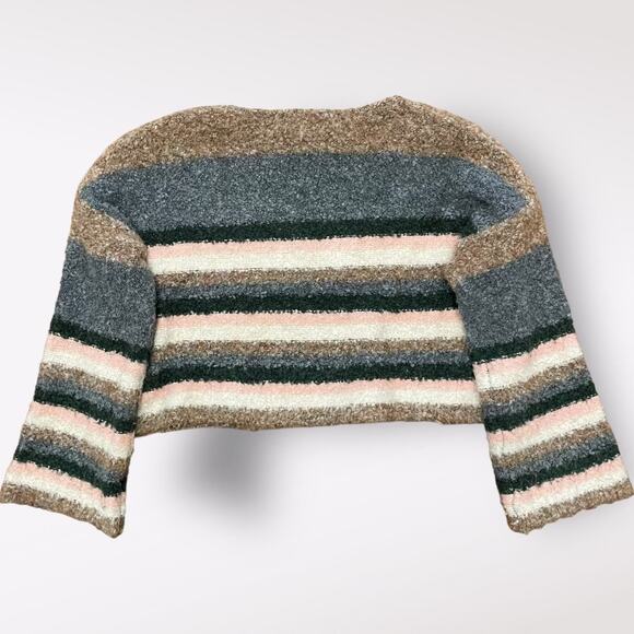 Mustard Seed‎ Cropped Striped Fluffy Sweater Size S - Picture 6 of 7